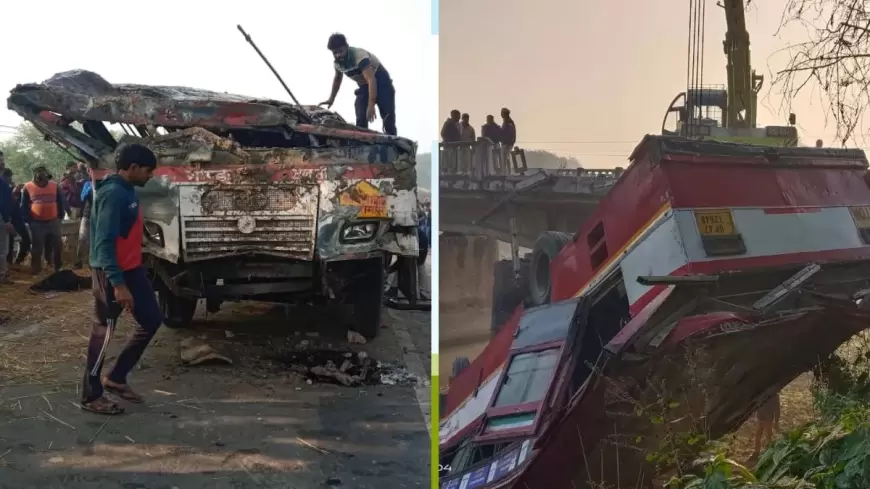 Balrampur Road Accident: NH- 730 पर बड़ा हादसा, पुल की रेलिंग तोड़ खाई में गिरी बस, 2 की मौत और 18 घायल