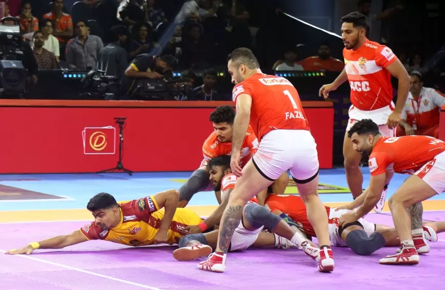 Pro Kabaddi League: गुजरात जायंट्स ने तेलुगू टाइटंस को 37-30 से हराकर शानदार वापसी की