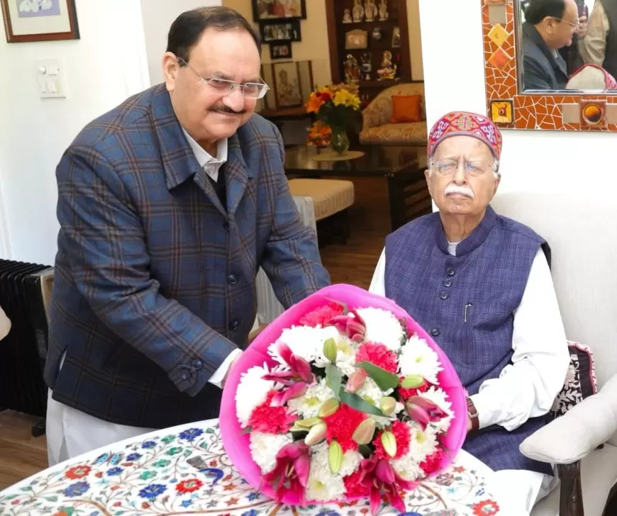 JP Nadda-LK Advani: जेपी नड्डा ने एलके आडवाणी से की मुलाकात, सर्वोच्य सम्मान 'भारत रत्न' के लिए दी बधाई