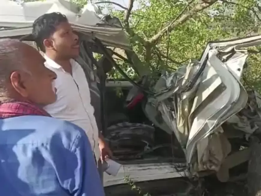 Prayagraj school bus accident: प्रयागराज में  स्कूल गाड़ी को बस ने मारी टक्कर, 7 बच्चे समेत टीचर और ड्राइवर घायल