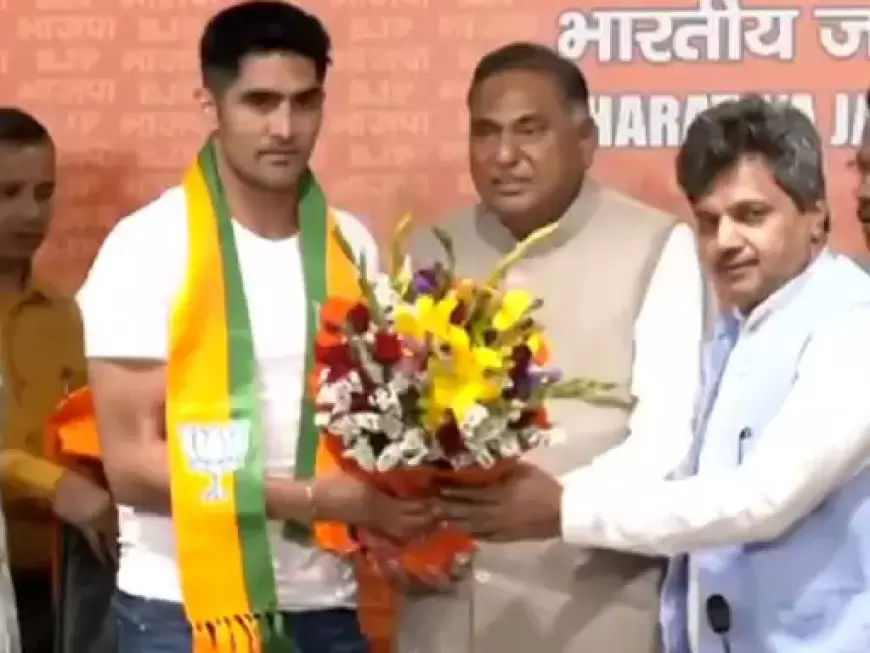 Vijender Singh joins BJP: लोकसभा चुनाव से पहले कांग्रेस को बड़ा झटका, विजेंदर सिंह ने थामा बीजेपी का दामन