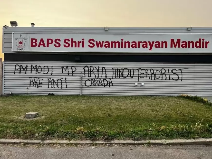 Canada Hindu temple vandalized: कनाडा के हिंदू मंदिर में तोड़फोड़, दीवारों पर लिखे भारत-विरोधी नारे